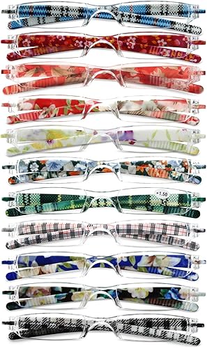 Miniatura 8 de VEVESMUNDO Anteojos de lectura sin montura para mujer, diseño retro, con estuche floral