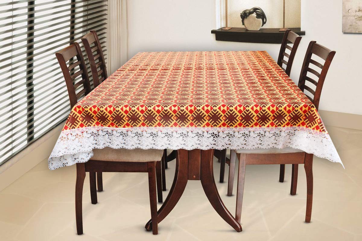 The Furnishing Tree Rectangular Shaped WxL 54x78 Inch 4 Seater Table Cover Surface Pattern Brown, Waterproof PVC-picture-27