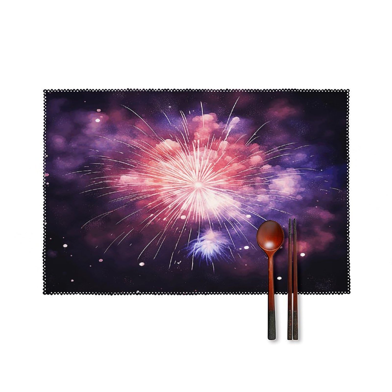 Fodpand Style Exploding Fireworks Placemats Set Of 4 Place Mats Table Mats
