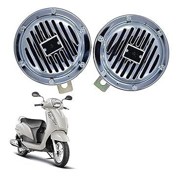 Vagary Universal Windtone Bike Horn With Chorme finishing Heavy Quality body (Set of 2, 12V voltage) for Suzuki Access 125