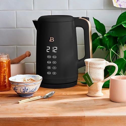 Miniatura 3 de Hermosa tetera eléctrica de 1,7 litros de un solo toque, de Drew Barrymore (sésamo negro)