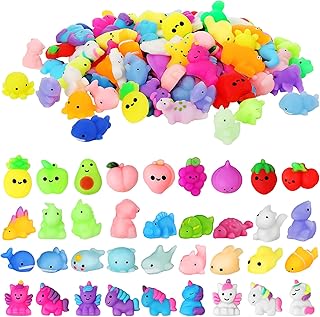 200 Pcs Squishy Kawaii Squishies Squishy Squeeze Toys Dinosaur Unicorn Sea Animals Fruit Stress Toy Birthday Party Favors Squishy Stuffers Goodie Bags Stress Toys for Party Favors Supplies