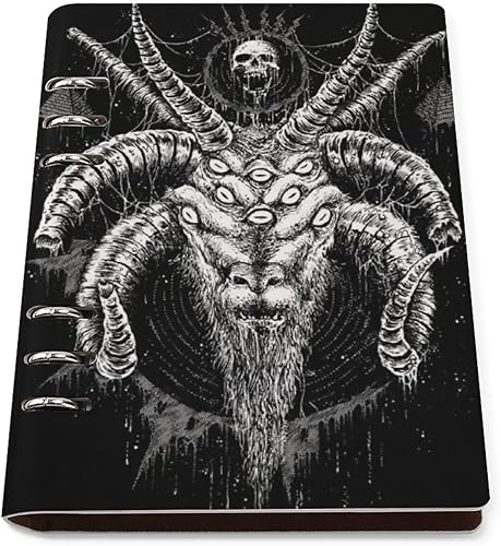 Baphomet - Funda para cuaderno de cabra de Satán, carpeta de 6 anillas, cuaderno portátil para planificador, cubierta de hojas sueltas para oficina