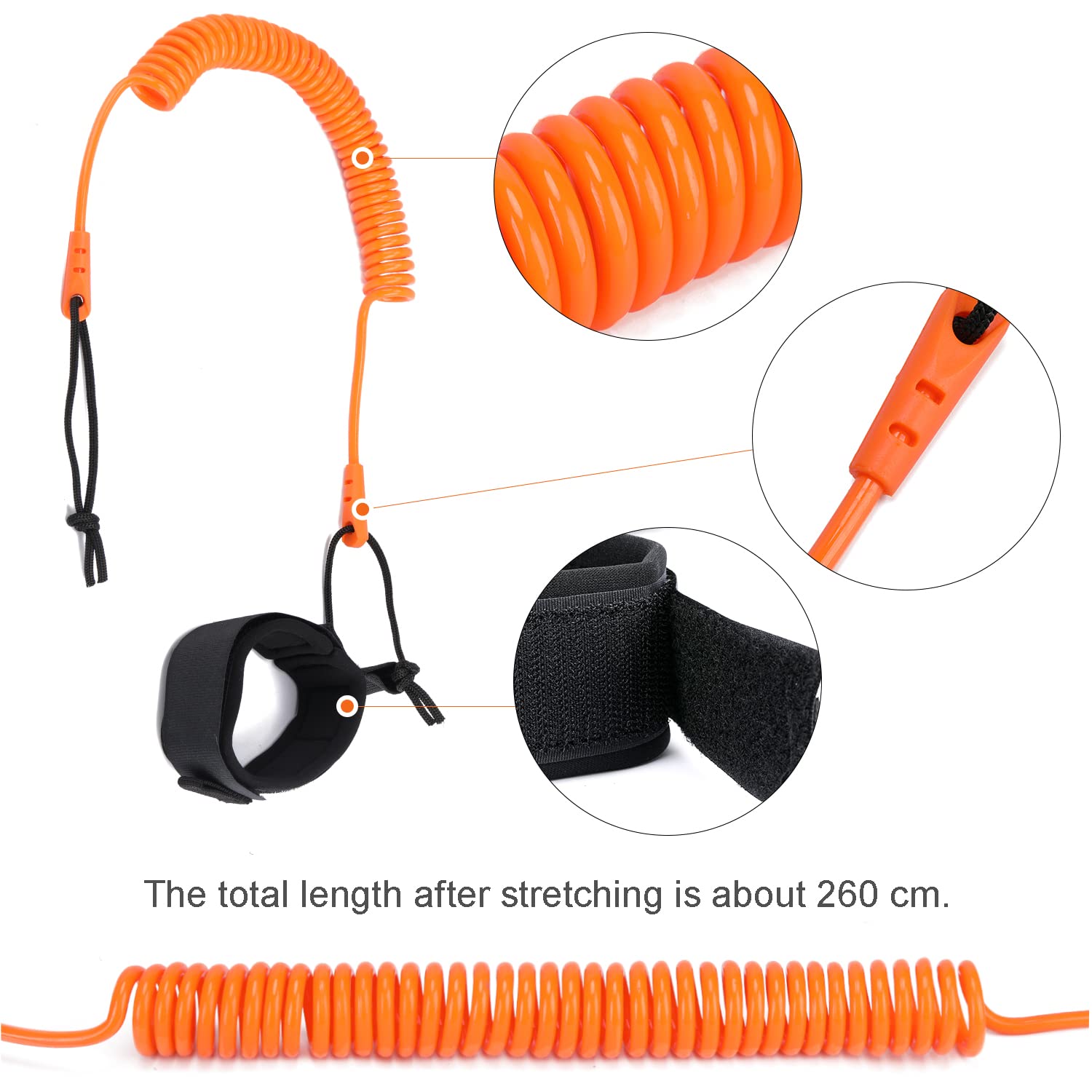 Guinzaglio A Spirale Per Bodyboard - 1,2 M, Accessorio Surf Resistente, Ricambio Tavola, Colori Rosso E Giallo