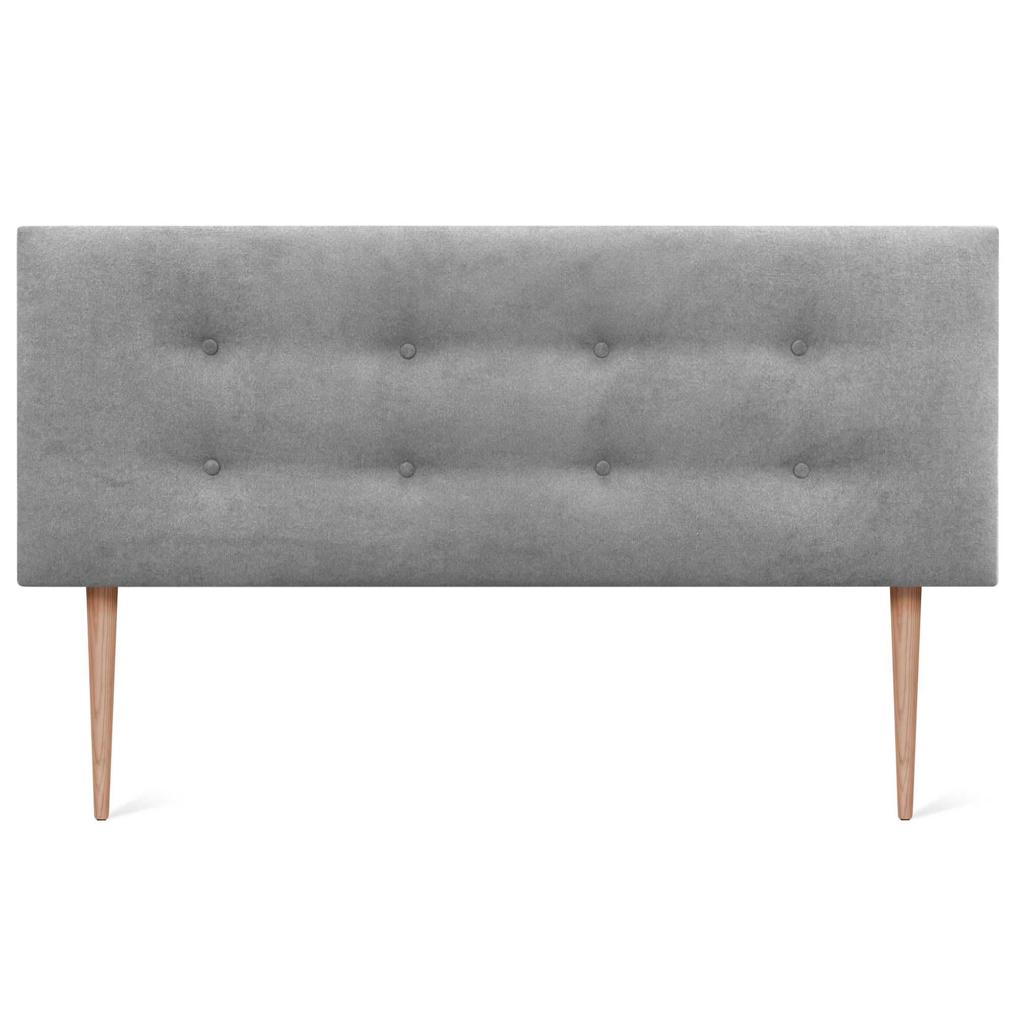 DHOME Cabecero de Polipiel o Tela AQUALINE Pro con 2 Hileras de Botones y Patas Cabezal Tapizado Cama Lujo (Tela Gris, 160x105cm (Camas 150/160))