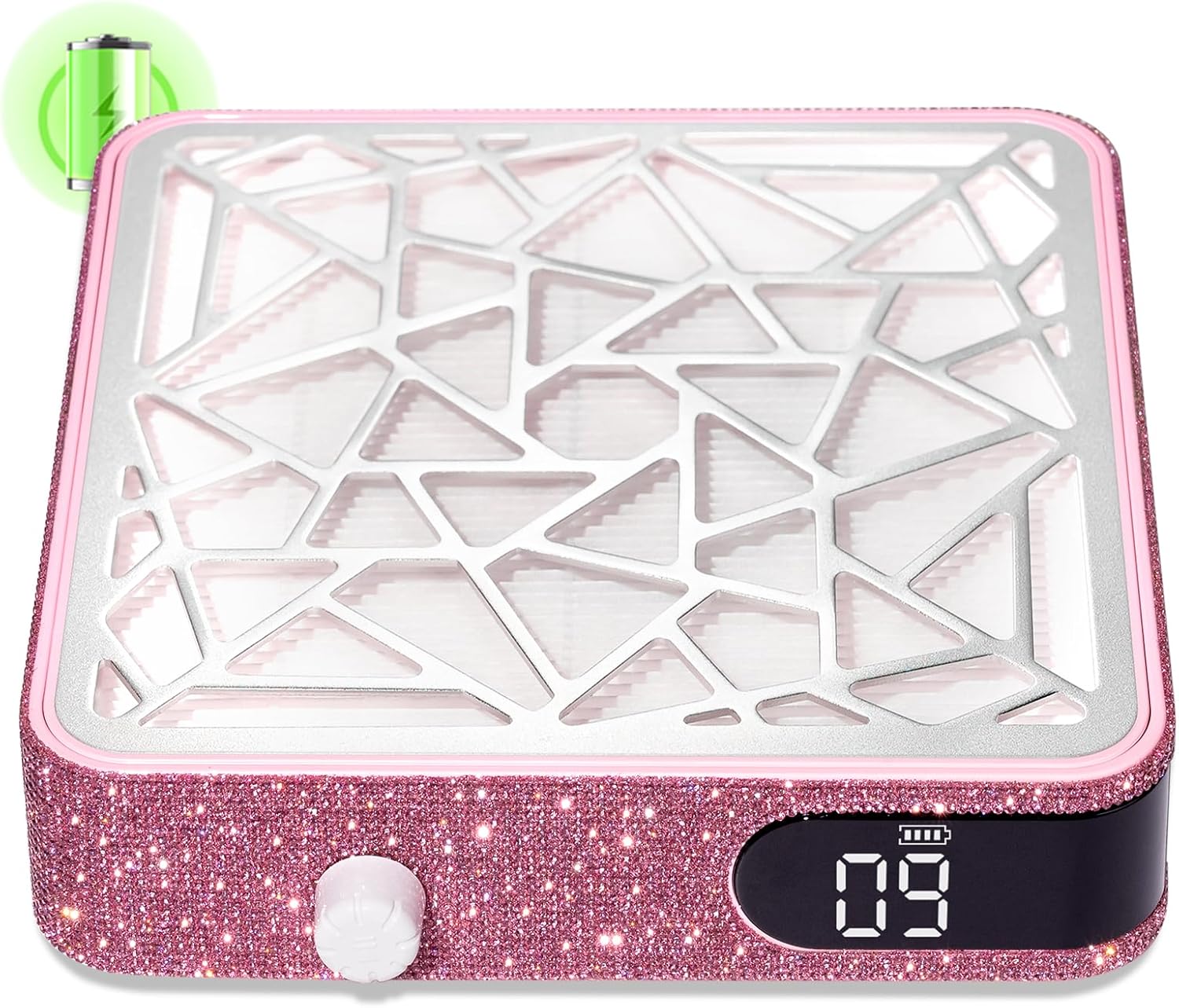 Nail Dust Collector, Cordless Dust Collector Nail Tech, Powerful Vacuum Fan Vent Dust Collector Extractor Dust Suction Machine for Acrylic Nails Polishing, Nail Salon, Pink Diamond