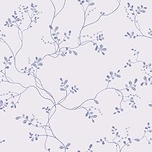 Purple Floral Branches Wallpaper Peel and Stick Boho Farmhouse Leaf Wallpaper for Laundry Room Bedroom Self Adhesive Removable Botanical Floral Contact Paper for Cabinet Drawer 12"x118"