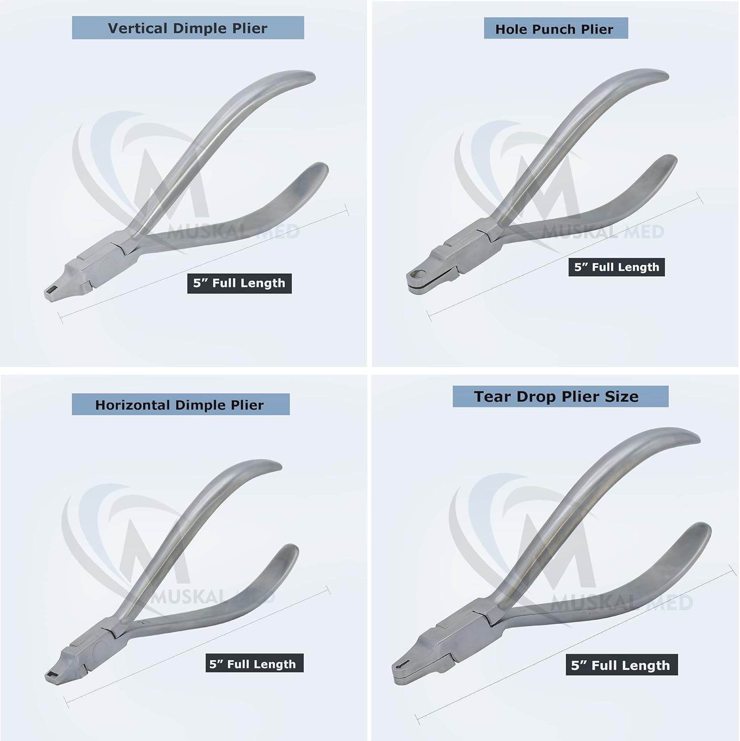Set Of 5 Orthodontic Dental Pliers Thermal Forming Retainer Clear Aligner Braces Plier