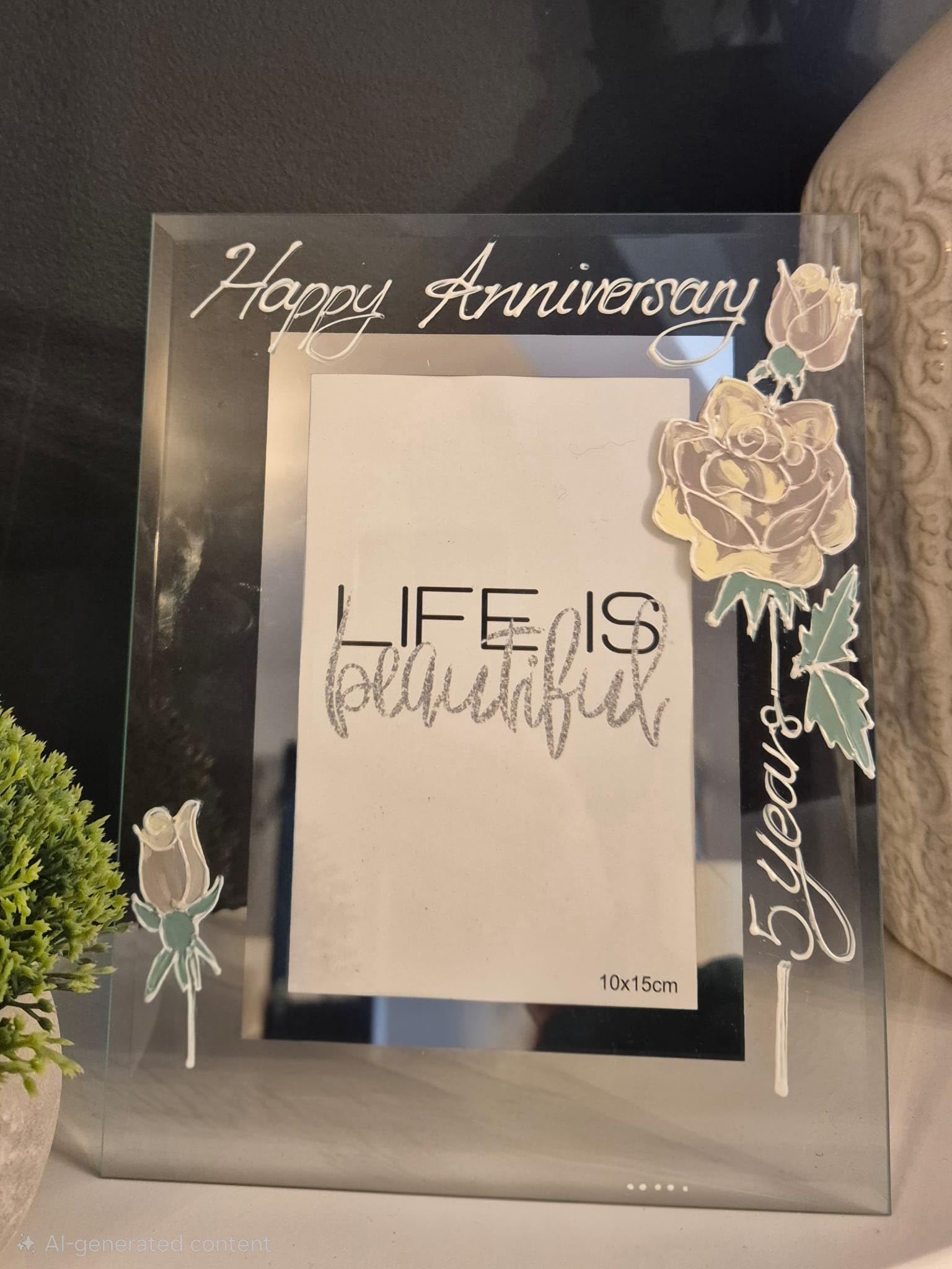 Dreamair 5th Wood Anniversary Photo Frame: Portrait 4"x6"