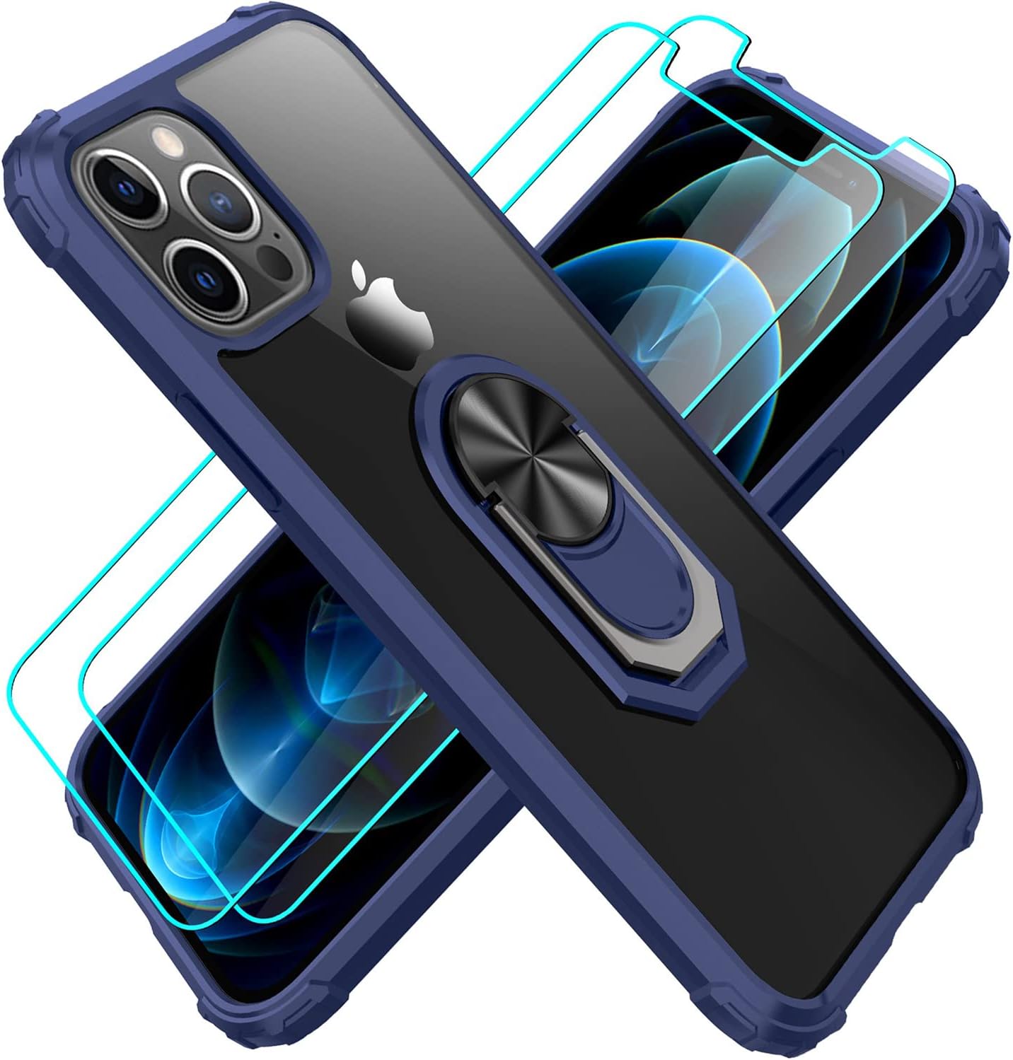 MaMahome 236PC Compatible iPhone 12 Case(2020)| iPhone 12 pro case(2020), [Military Grade Drop Protection]. Drop Test Case | Stand | 6.1 inch - Blue CASE-IP-B11