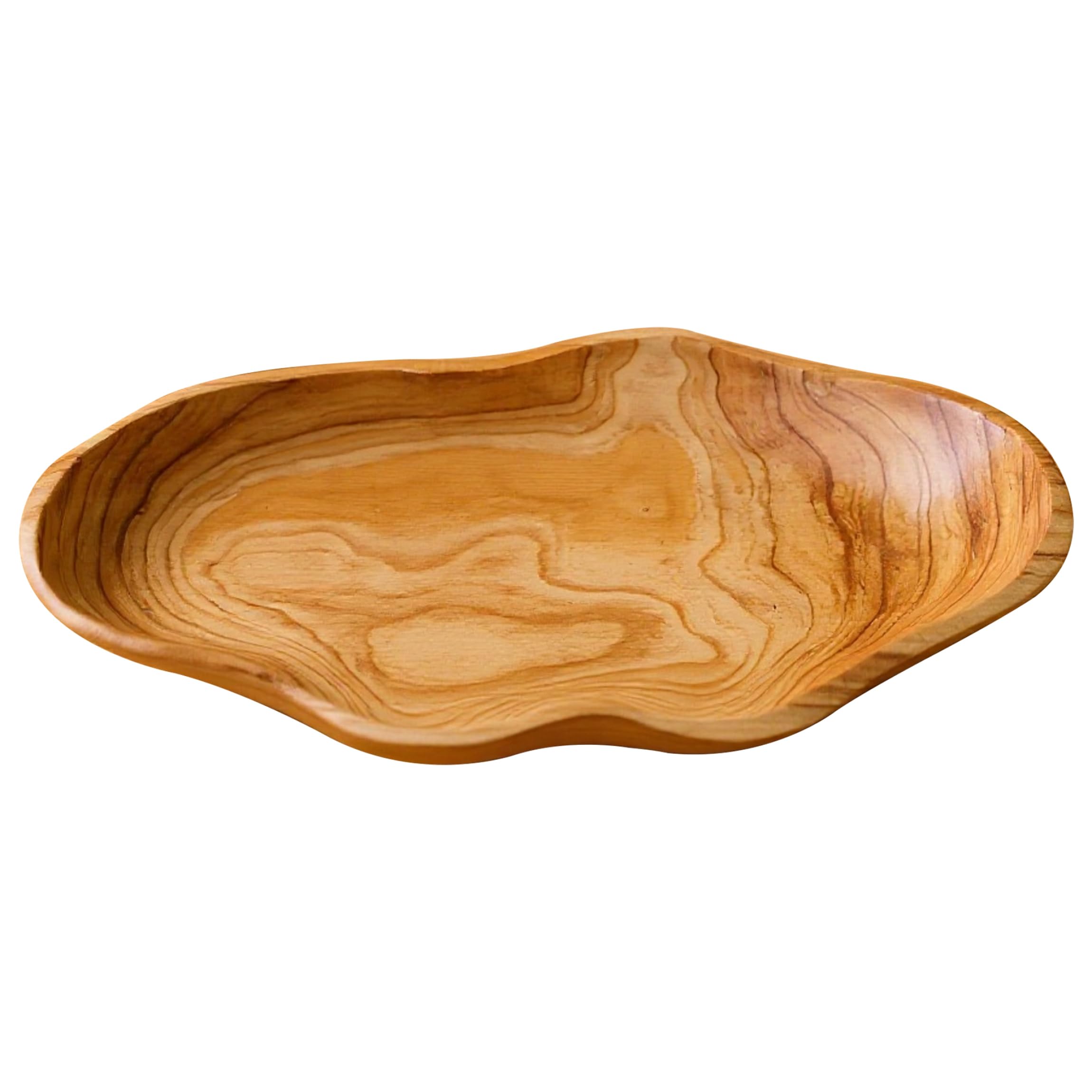 Gemuseeee 16x7 Inch Natural Grain Wooden Fruit Bowl Serving Platter Decorative Wooden Bowl for Snack Fruits Candy More