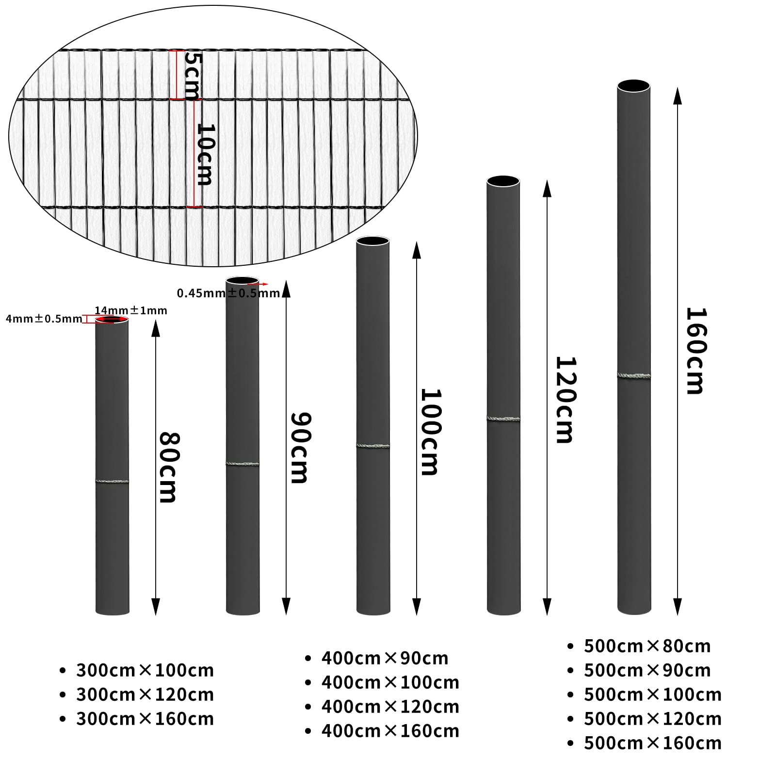 Sichtschutzmatte PVC Sichtschutzzaun, Sichtschutz Windschutz für Balkon Garten Markise Zaun