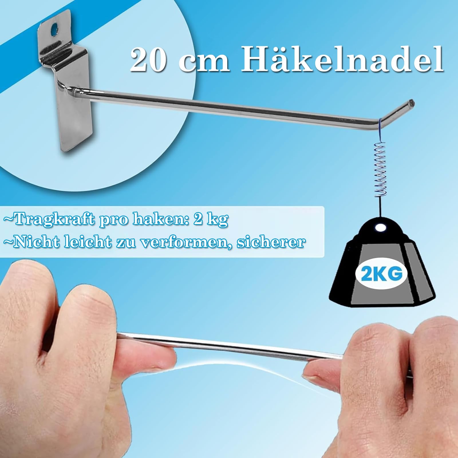 uyoyous Lochwandhaken 20 cm Lamellenwand Slatwall Haken 100 Stück