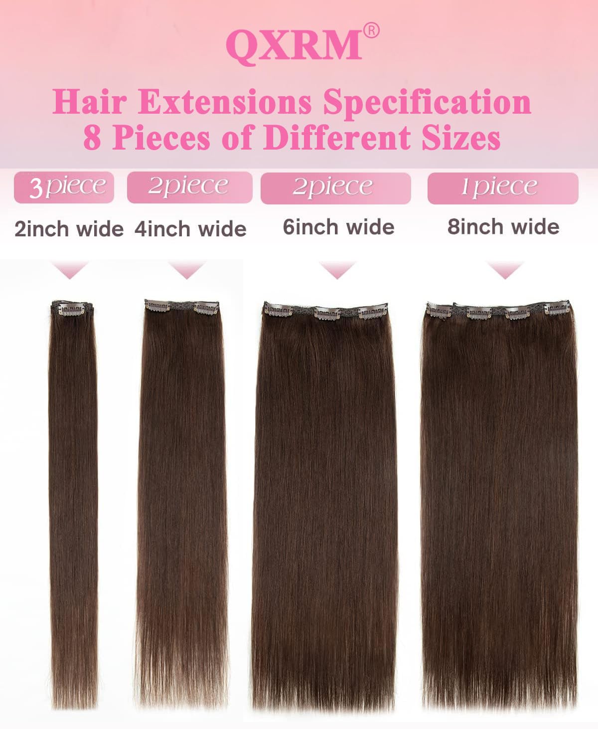 Clip in Hair Extensions Real Human Hair Straight Real Remy Human Hair 8pcs 100g Double Weft Remy Human Hair Clip in Extensions (#99J Red Wine - Image 3