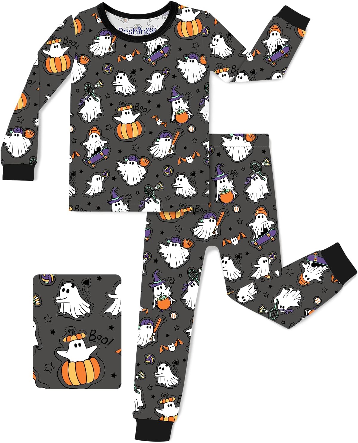 babee Reshinee Bamboo Viscose Toddler Kids Pajamas Set, Long Sleeve Boys
