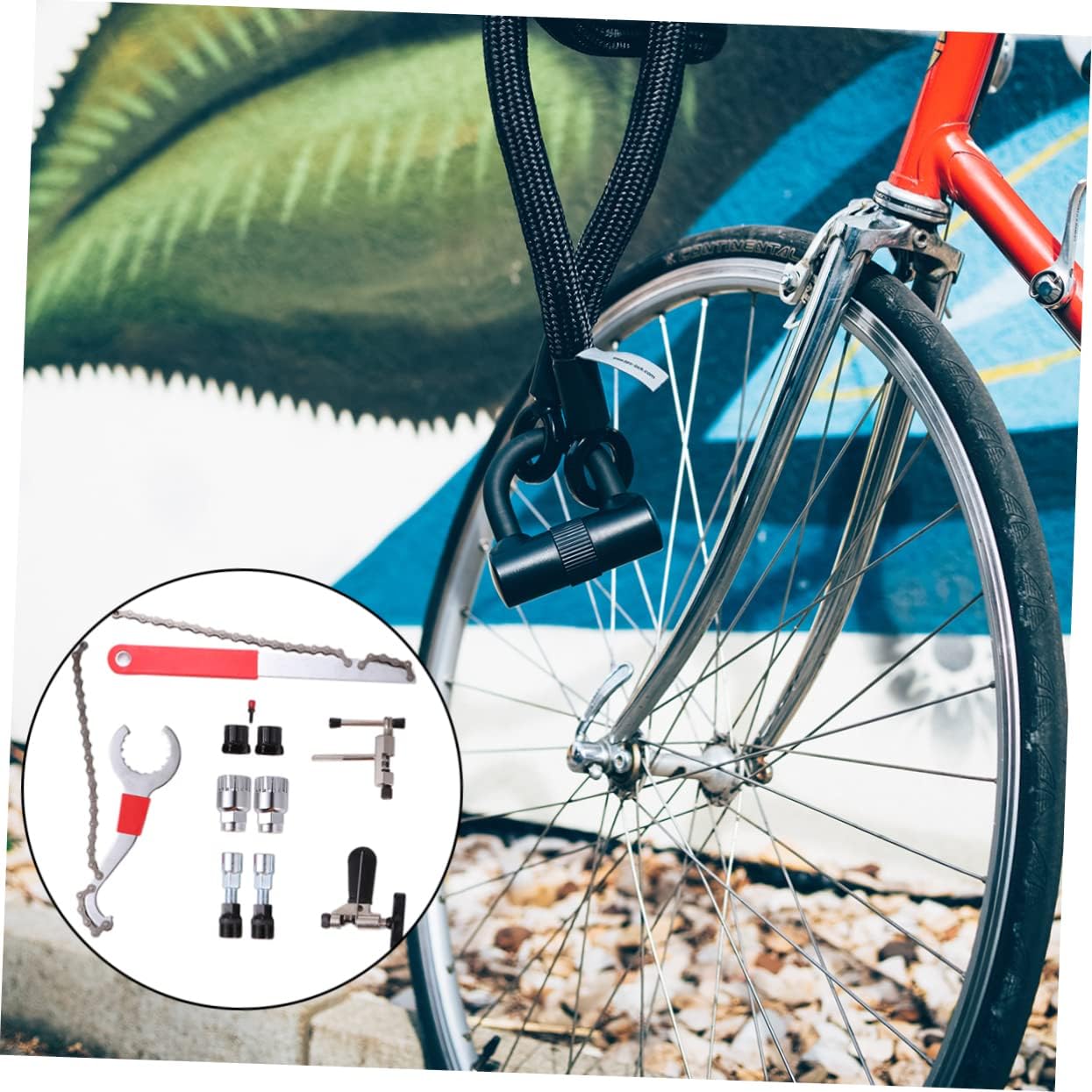 Bicycle Repair Tool Kit Crank Extractor Bottom Bracket Remover Freewheel Turner Chain Breaker Durable Multi-Function Tools for Mountain and Road Bikes