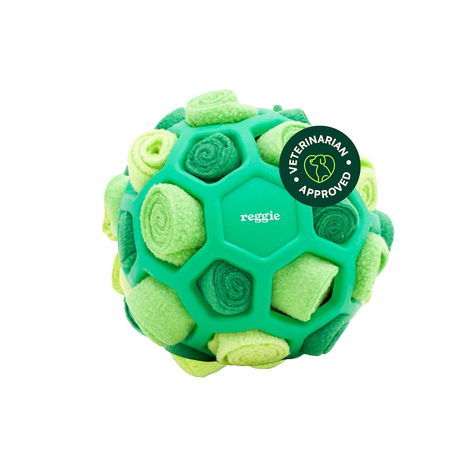 Reggie Forager Ball for Dogs Interactive Treat Dispensing Toy for Mental Stimulation Reduces Boredom Stress Hyperactivity Enrichment Ball