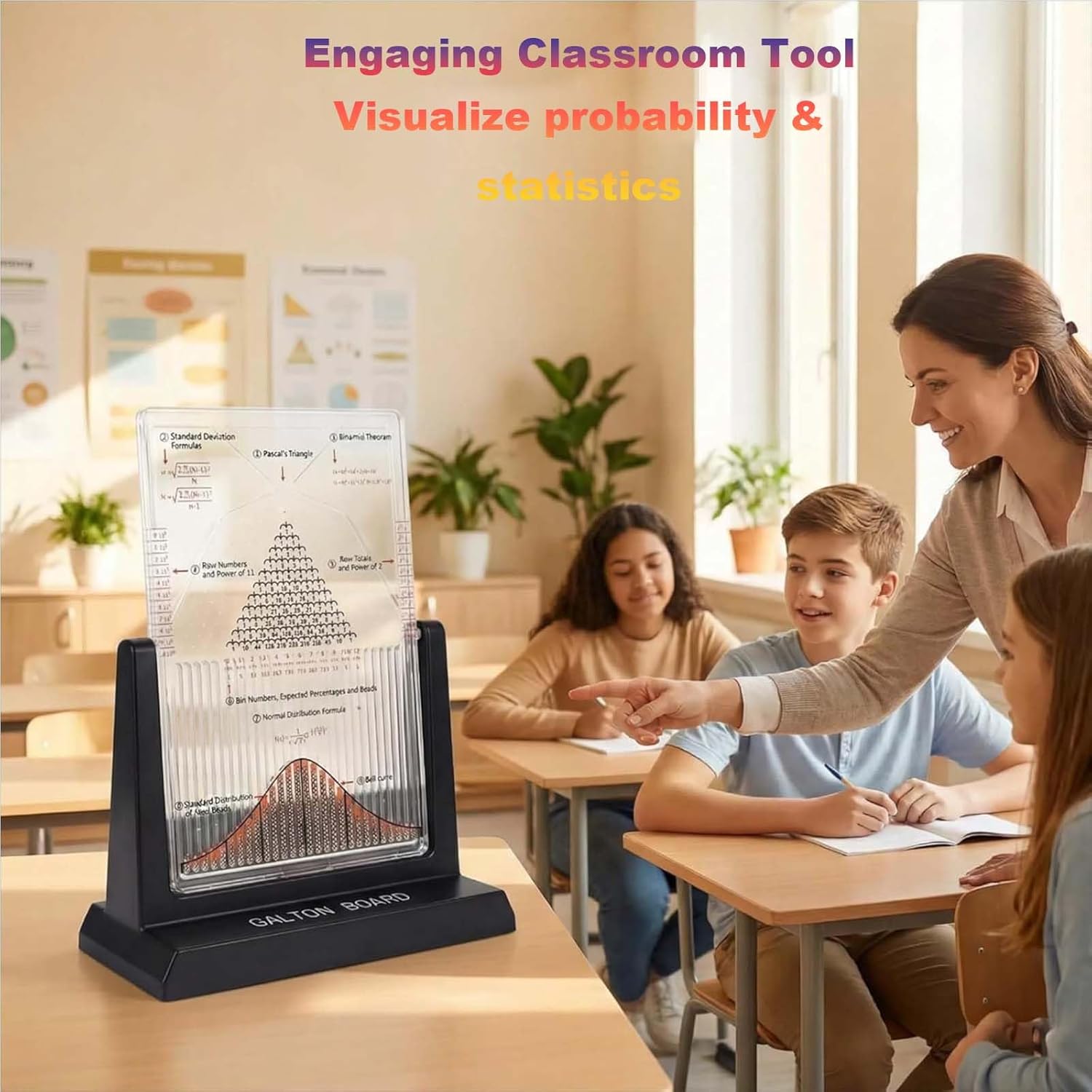 Desk Galton Board, Physics Lab Teaching Tool, Effective Statistical Law Demonstration, Probability Demonstration Model with Bell Curvefor School Labs & STEM Education