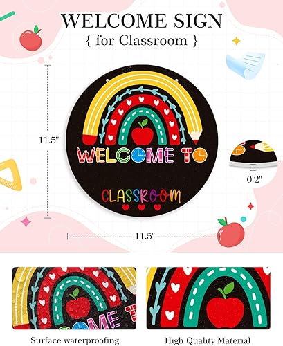 Miniatura 2 de FLYAB Letrero de bienvenida para decoración de aula de 11.5 pulgadas, letrero personalizado para decoración de profesor para aula, letrero de