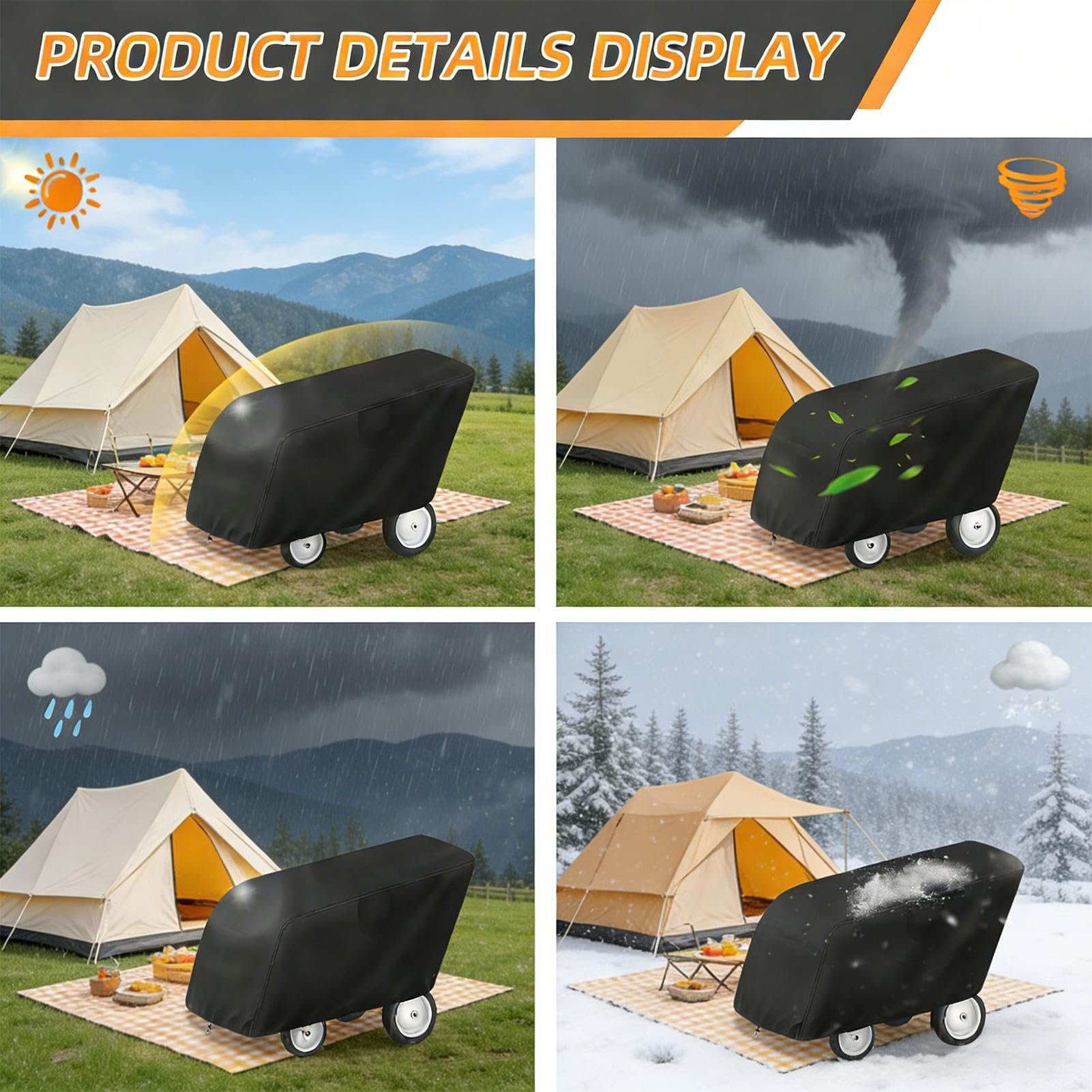 Windschutz für Kinderwagen, wasserdicht, winddicht, Poncho, mit Reißverschluss, Kordelzug, passend für 6-Sitzer-Kinderwagen, Regenschutz, Oxford-Tuch, für Bewegung, Schlafen, Schnee, UV, Staub
