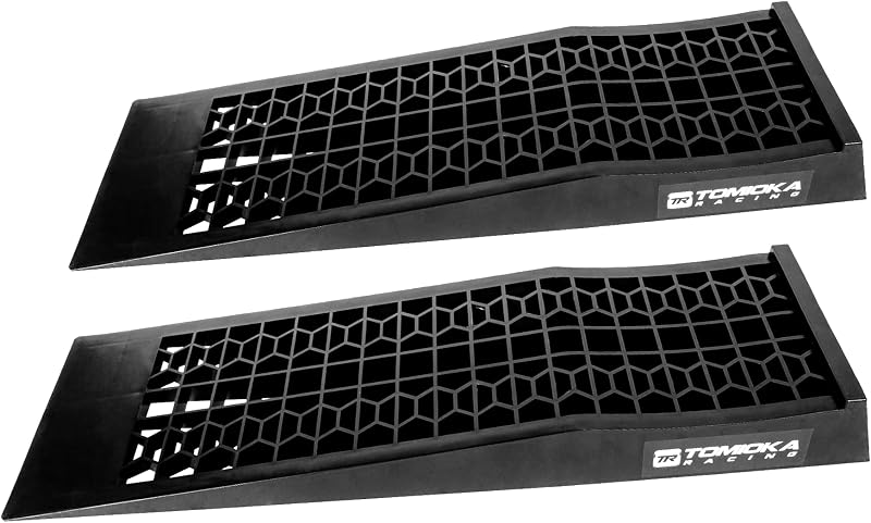 Super Slopes Low Profile Car Service Ramps Pair with Anti-Slip Pads, Perfect for Raise Lowered Car Oil Changes, Lift Vehicle Maintenance, & Jack Support