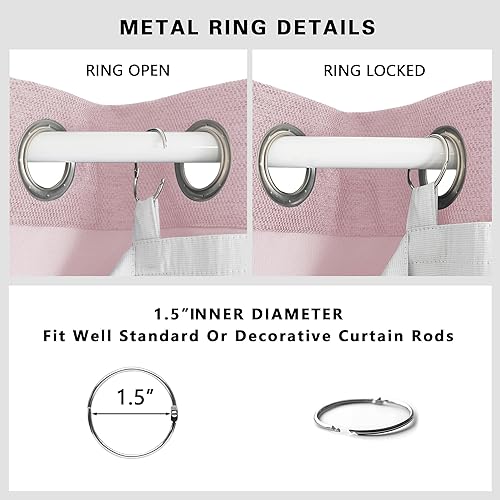 Miniatura 5 de Simplebrand 100% Blackout Curtain Liner for Living Room, Thermal Insulated Blackout Liners for 84 Inch Behind Curtains, 2 Liners Per Set with 14