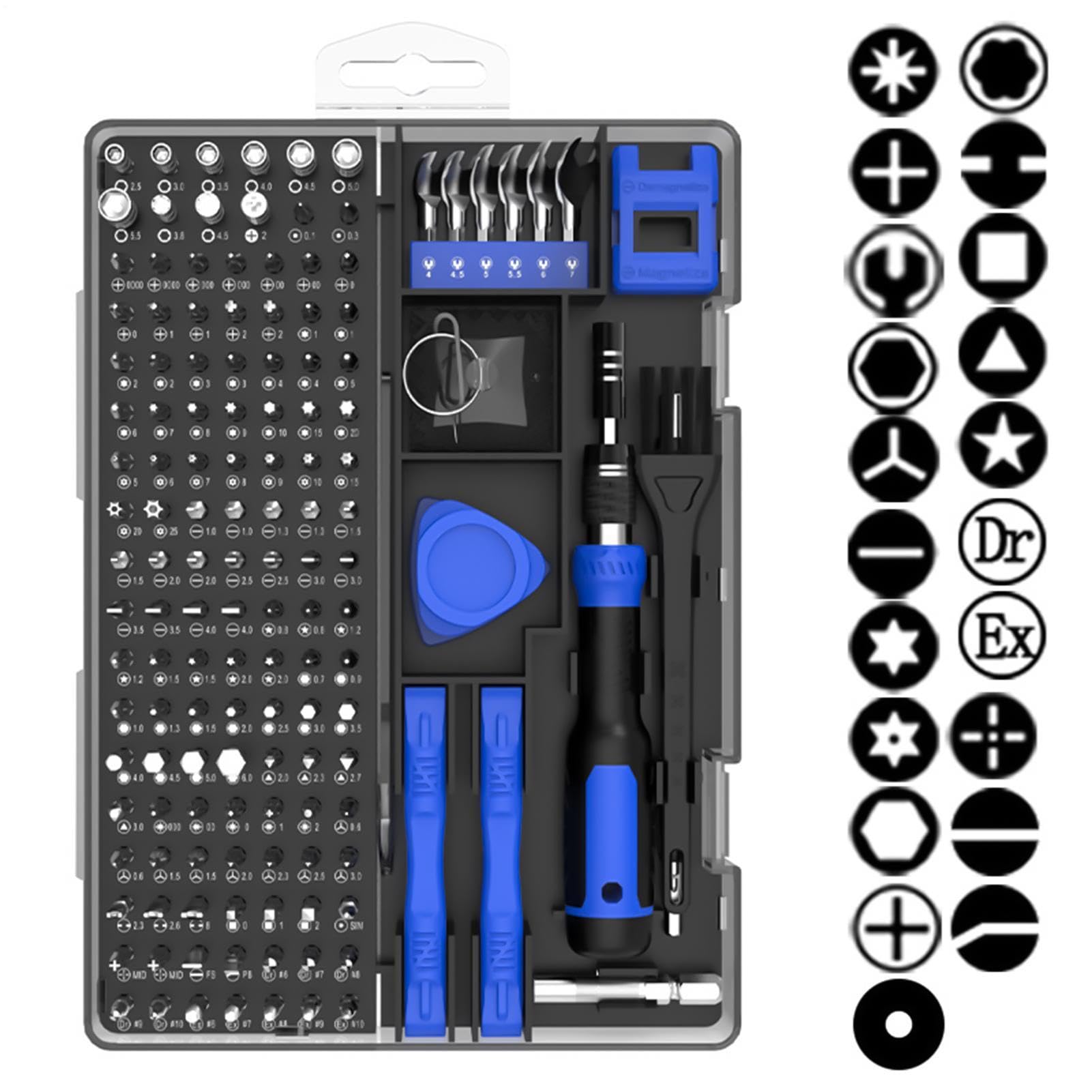 Kit Cacciaviti per Elettricista 160 in 1 Ergonomico con Valigetta | Cacciavite di Precisione per Riparazioni Domestiche Per casa officina industriale telefono laptop orologi occhiali