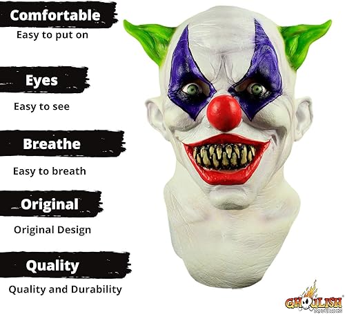 Miniatura 3 de Ghoulish Productions Máscara de payaso espeluznante para adultos