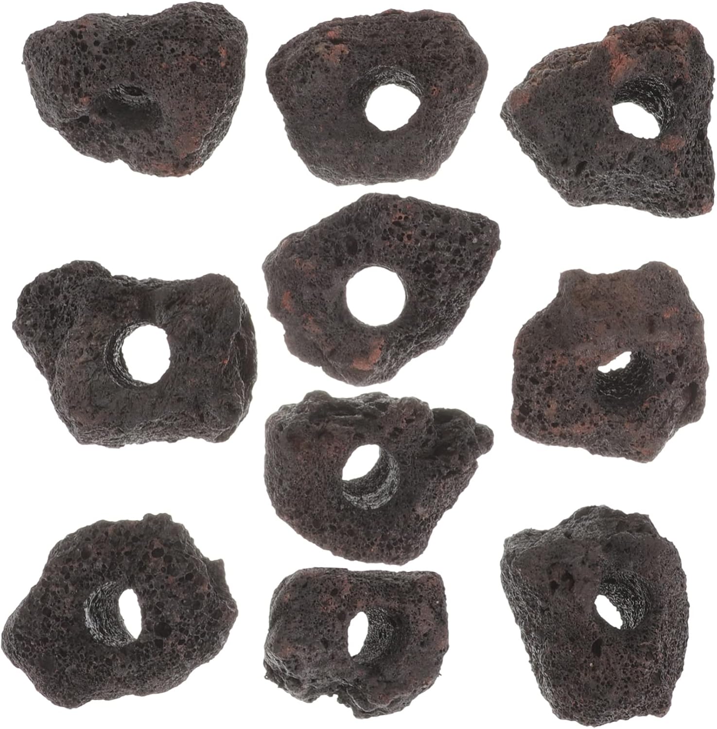 POPETPOP 10pcs Volcanic Rock Fixing Rings for Aquarium Water Plants Fish Tank Base Holders Natural Stone Plant Anchors for Freshwater Decorations and Small Fish Shelter