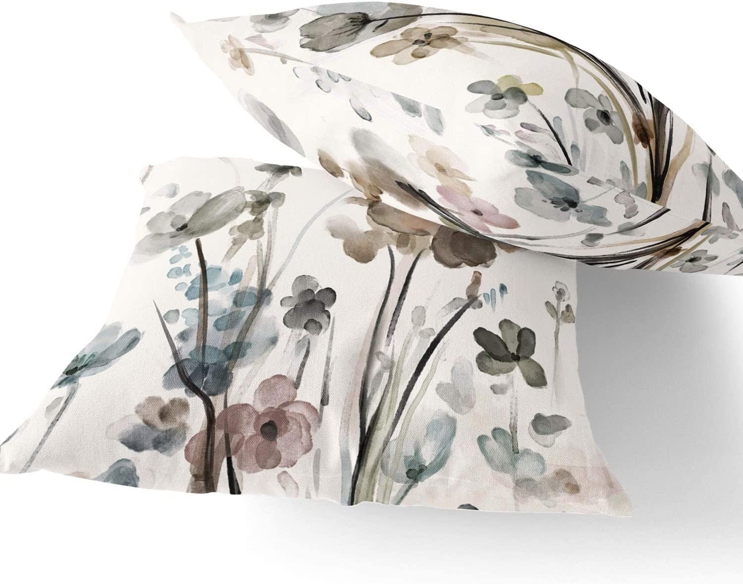 Flower Throw Pillow Covers 16x16 Set of 2, Flowers Pillow Cushion Cases,Decorative Square Pillowcases for Sofa Couch Bedroom Living Room Car - Image 4