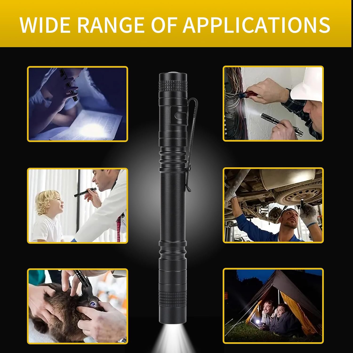 Pen Light Flashlights,2pcs 478 Lumens Mini Pocket Flashlight,Tactical Flashlight,Torch Pen Flashlight with Clip for Medical Doctor Nurse Students Powered by 2 x AAA Battery (Battery not Included)