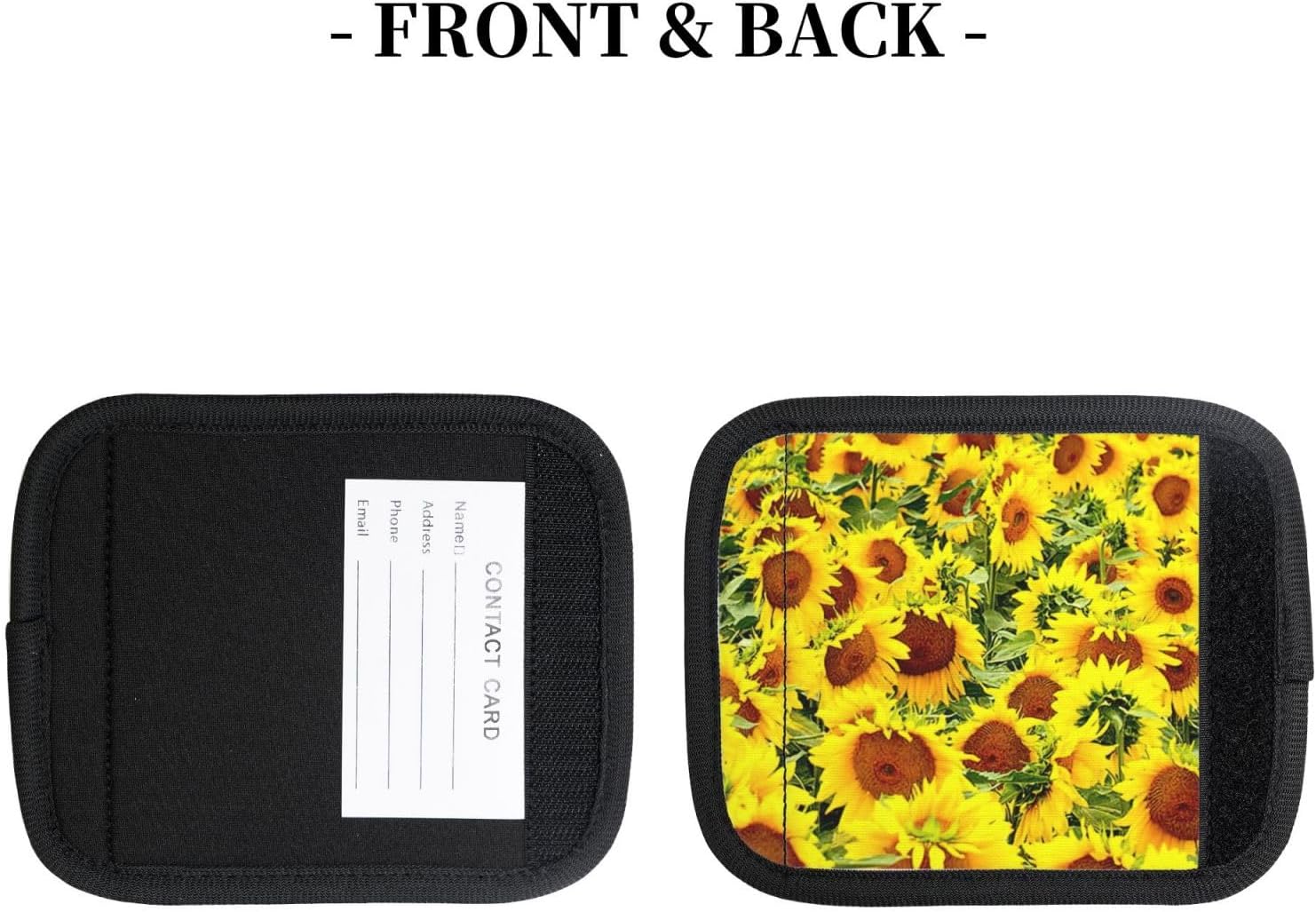 Sunflowers Print Luggage Handle Wraps Luggage Identifiers Soft Neoprene Luggage Handle Wraps for Suitcase Trolley Handle Grip Cover 2 Pack Luggage Tags