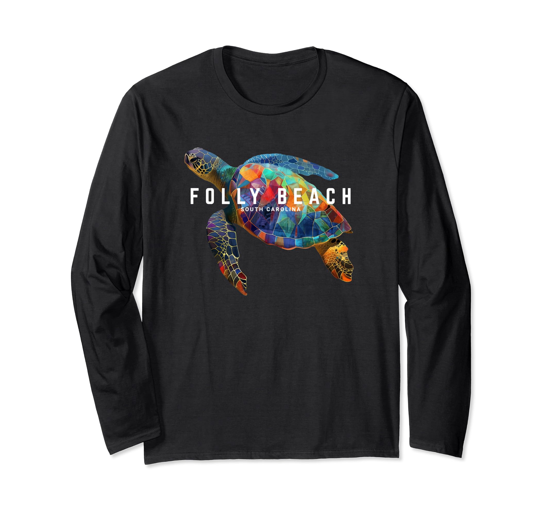 Folly Beach South Carolina SC Vintage ApparelFolly Beach South Carolina Holiday SC Vacation Sea Turtle Long Sleeve T-Shirt