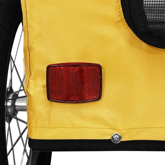 Foto 4 de 8 de vidaXL Remolque de Bicicleta Mascotas Hierro Tela Oxford Amarillo