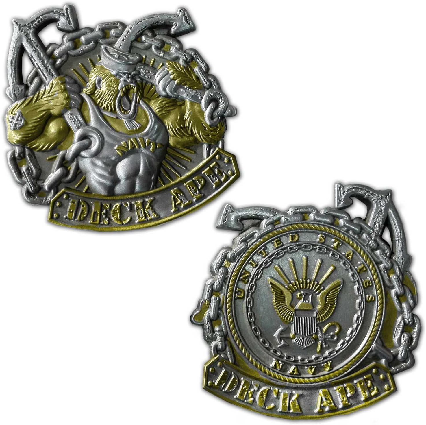 Deck Ape Boatswains Mate Rate US Navy Sailor Veterans Collectible Challenge Coin