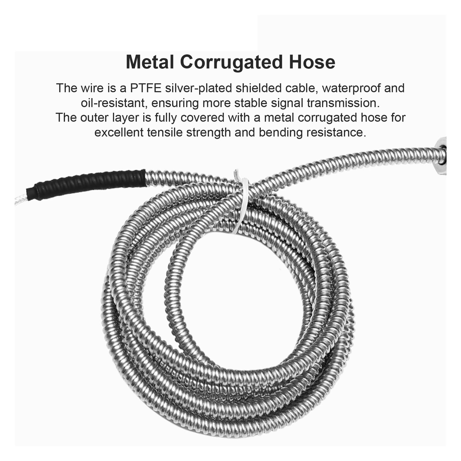 WZPT-D2M16 Sensor de temperatura del rodamiento del motor Sonda PT100 Rosca M16 de ángulo recto -50 a 200 °C Cable de acero inoxidable 1-5 m | Pt100-4M