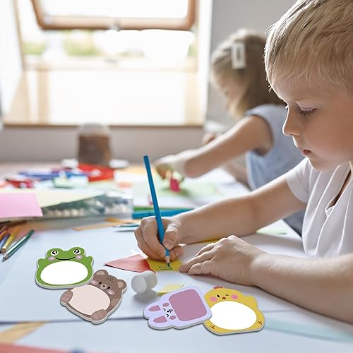 Miniatura 5 de 160 hojas de notas adhesivas de animales de dibujos animados, notas adhesivas de dibujos animados, bloc de notas autoadhesivas, marcadores de