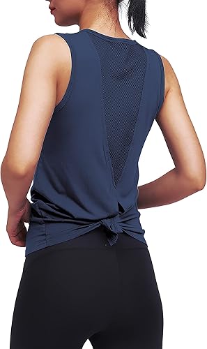 Miniatura 4 de Mippo - Camiseta deportiva sin mangas para mujer, para entrenamiento, yoga, deportes, correr