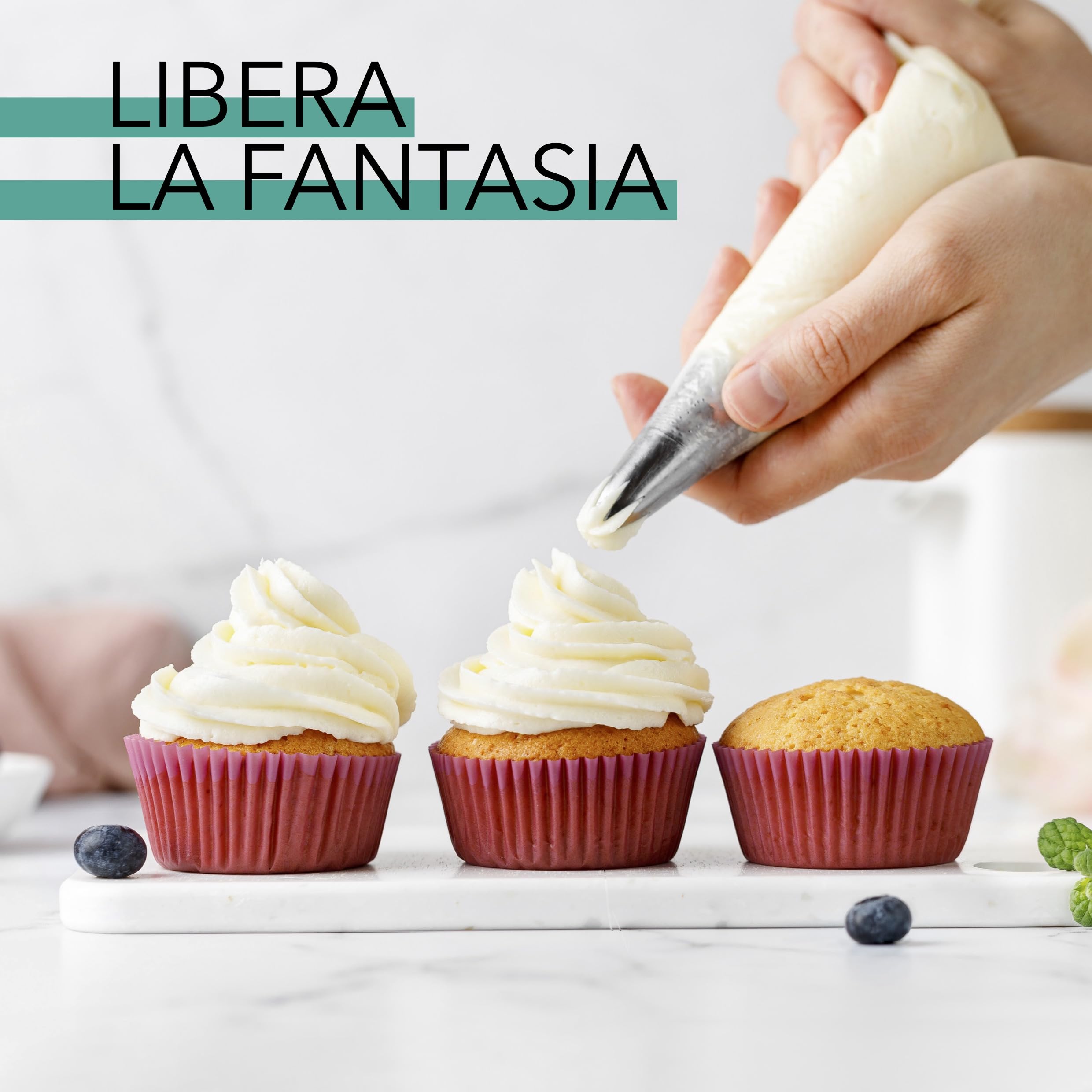 1000 mangas pasteleras desechables transparentes aptas para el contacto con alimentos, uso profesional – Accesorios pastelería para diseño de tartas, decorar galletas y tartas (bolsas de 55
