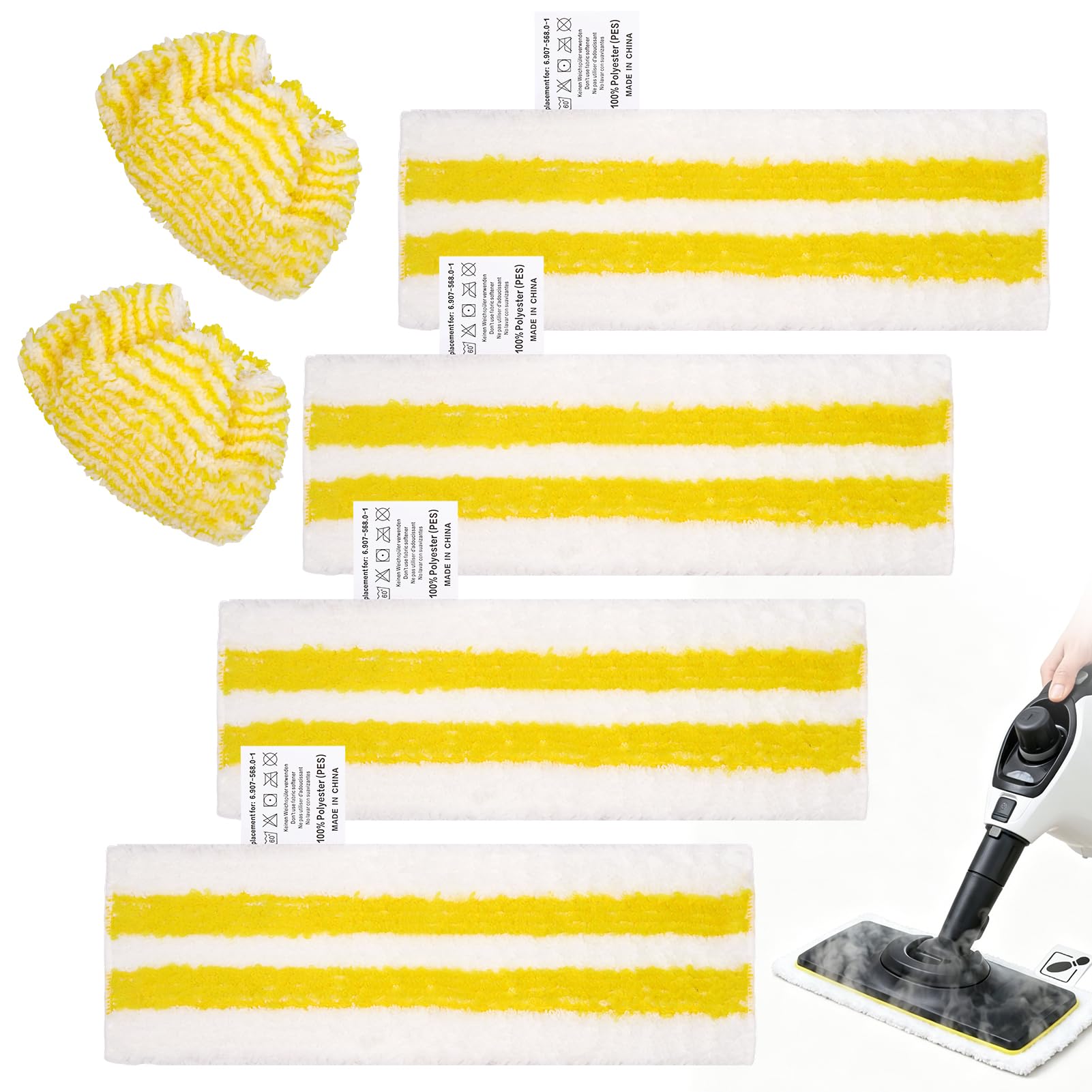 Kärcher Microfibre Cloth Replacement Kit 6Pieces Compatible with EasyFix SC2 SC3 SC4 SC5
