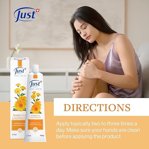 Miniatura 5 de Swiss Just Cream 3.4 fl oz, crema nutritiva con extracto de caléndula. Crema corporal promueve la renovación celular y mejora la apariencia de