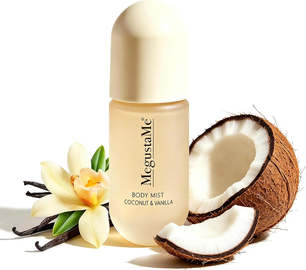 Bruma corporal de vainilla y coco para mujeres, spray de fragancia ligera, sin parabenos ni ftalatos, vegano y libre de crueldad animal, spray aromático no graso de secado rápido, 3.38 fl oz