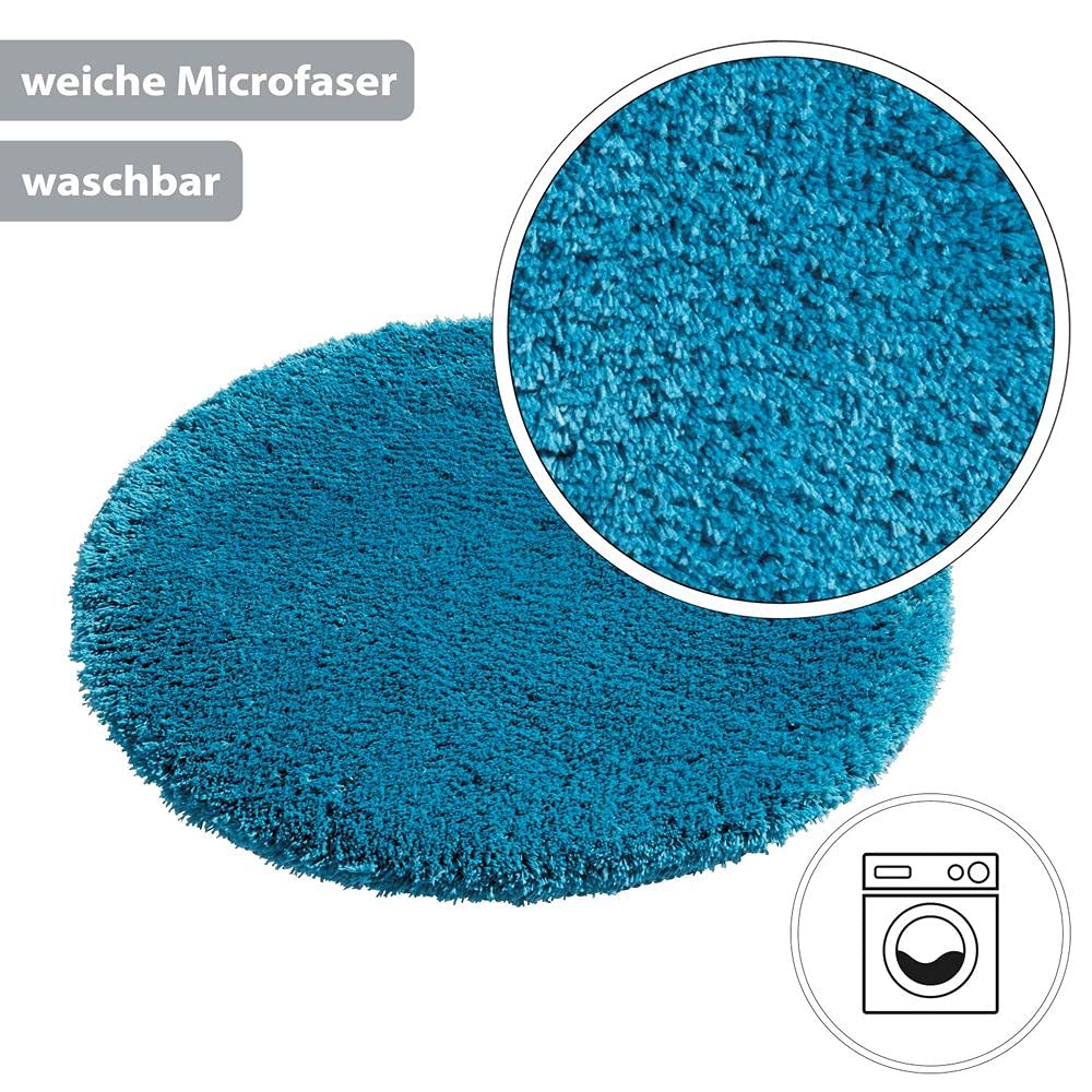 PANA Panasonic® baño (Microfibra I Alfombrilla de baño I Microfibra Ducha Alfombrilla I baño Alfombra para Cuarto de baño I Lavado Bar I I de Secado rápido Suelo Radiante I Color Azul, 71 cm rund