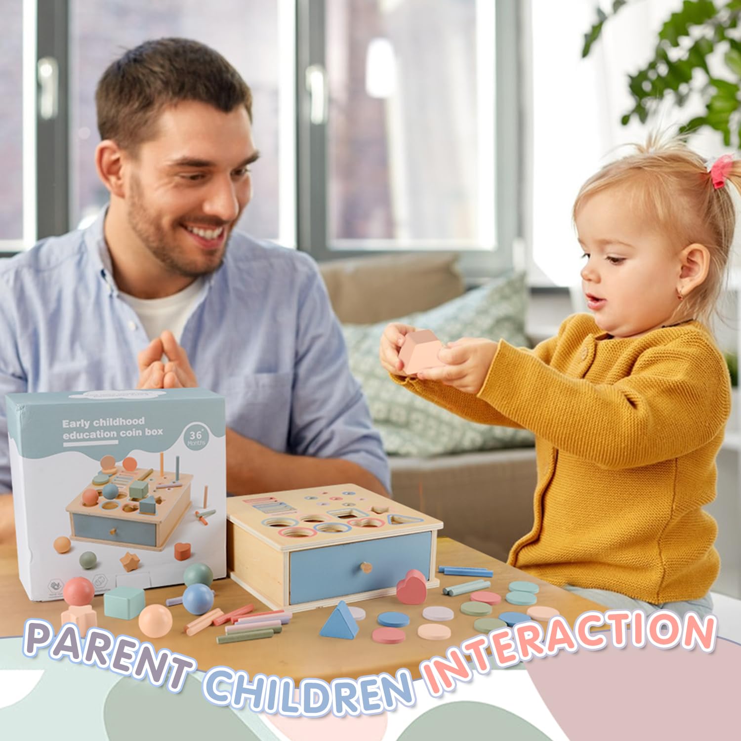 Giochi Montessori 1 Anno, Giochi Legno Montessori Bambini Gioco Ordinamento Colori e Forme, Scatola Giocattoli Montessori 1 2 3 Anni, Giochi Educativi Sensoriale Bambini, Regalo per Bambina