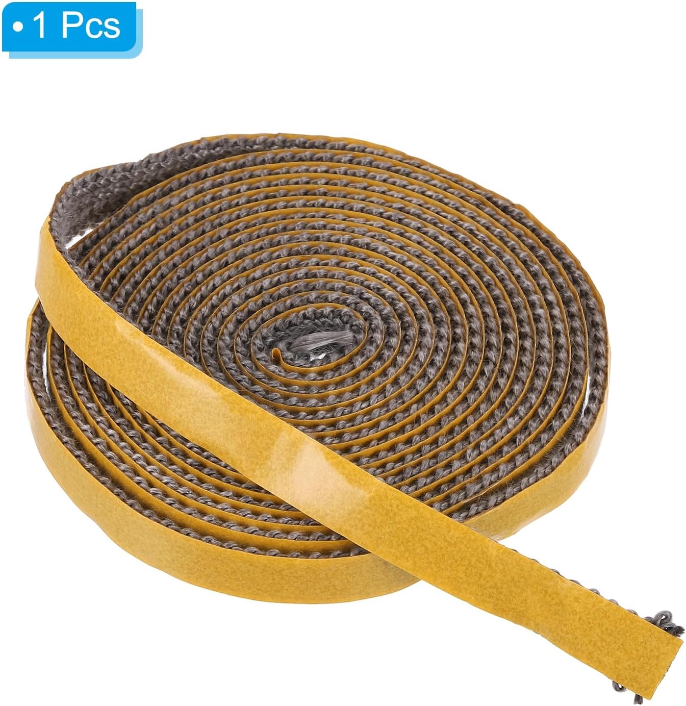 PATIKIL Wood Stove Gasket, 1/2" x 1/8" x 118" Flat Graphite Fiberglass Self Adhesive High-Temperature Resistance Seal Rope for Stoves Fireplace Door, Black
