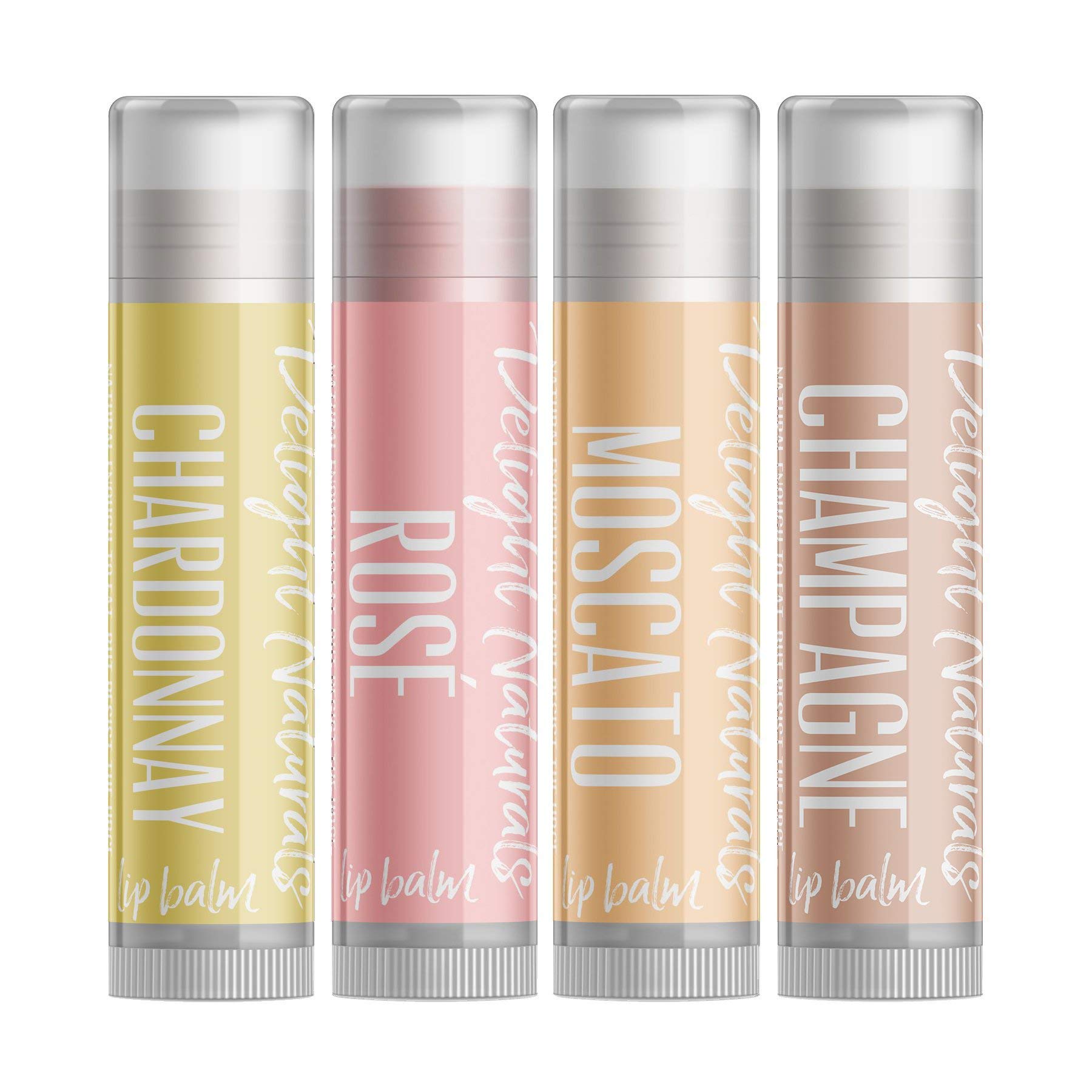 Smooth Sippin' White Wine Lip Balm Gift Set - Chardonnay, Rosé, Moscato, and Champagne