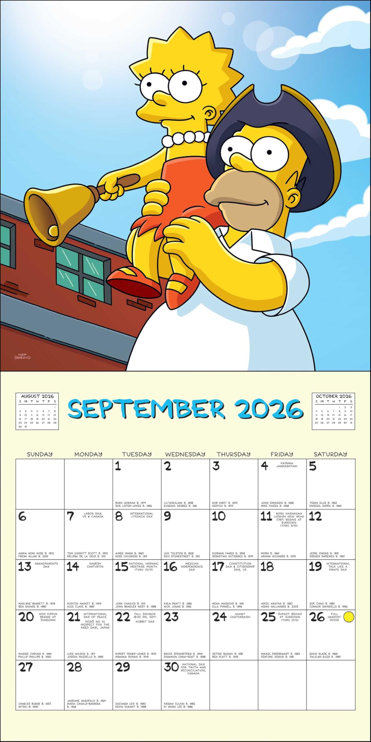 The Simpsons 2026 Wall Calendar