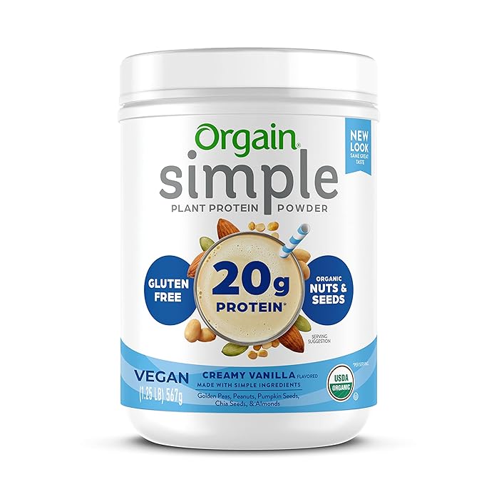 Buy Orgain Simple Organic Vegan Protein Powder, Vanilla 20g of Plant