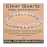 AD Beads Handmade Gemstone Stretch Elastic Bracelet Crystal Healing Reiki Nature\'s Beauty and Spiritual Essence Unisex (6mm, Clear Quartz (Detox and Purification))