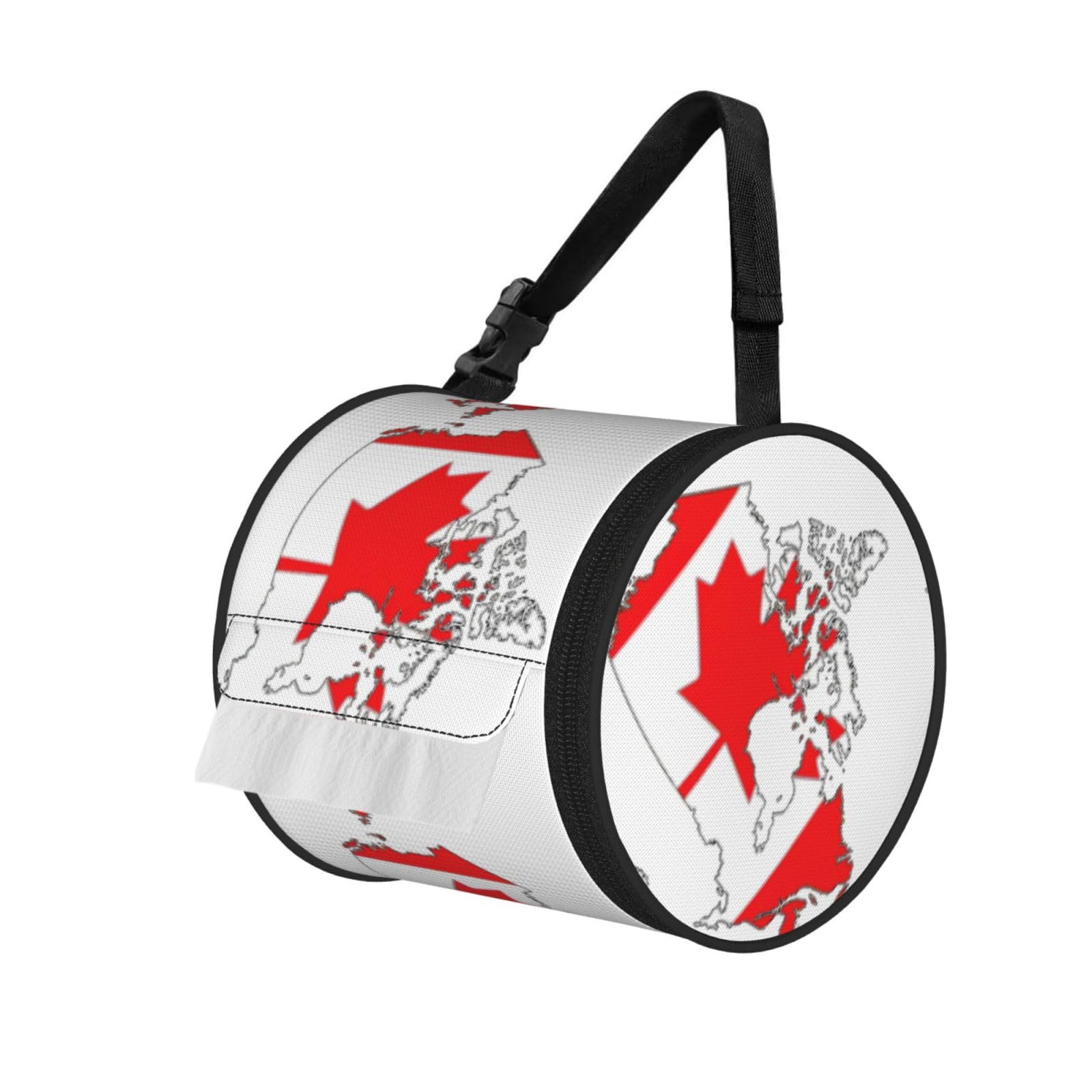 Canadian Flag Map Print Fashion Tissues Organizer Box, Hanging Tissue Holder For Purse Coins For Car Office Daily Outing